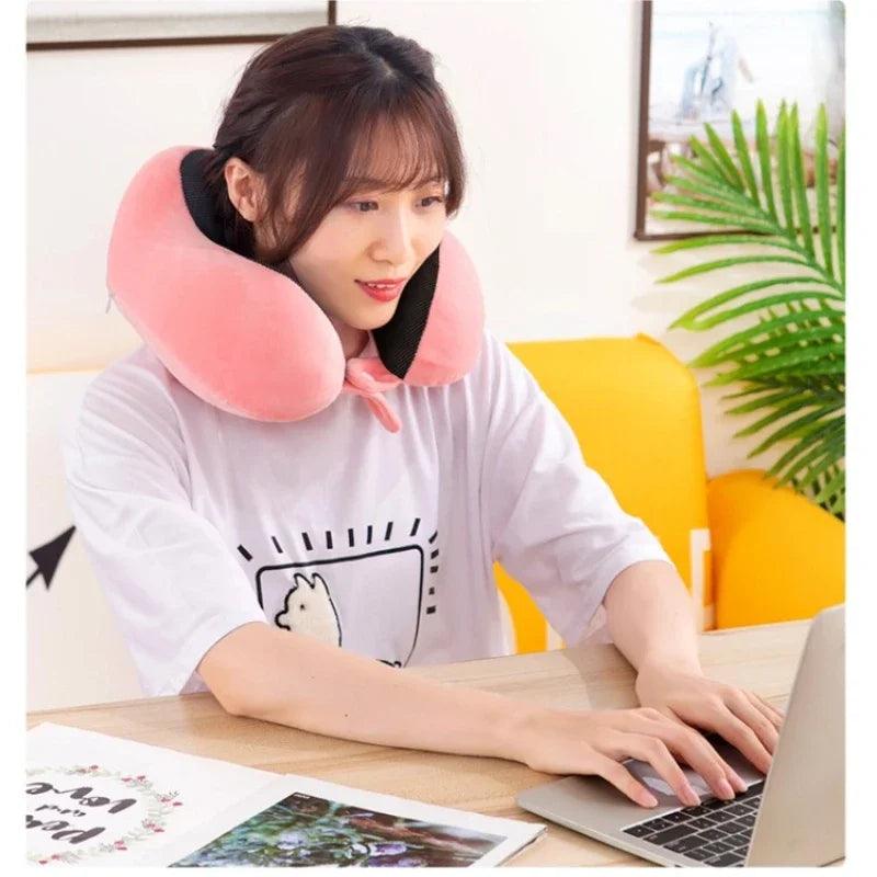 U Shaped Memory Foam Neck Pillows Soft Travel Pillow