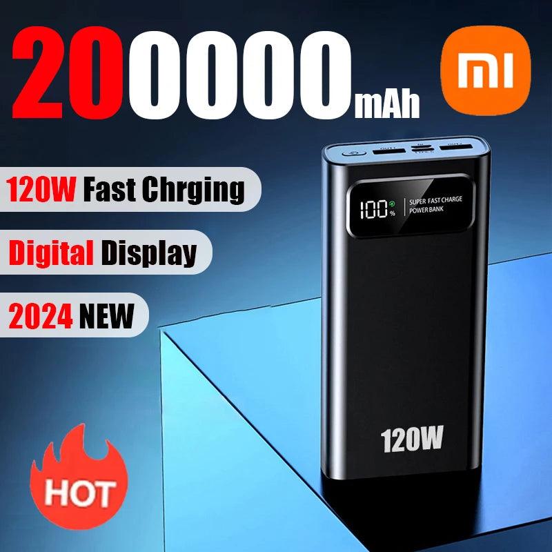 200000mAh 120W Power Bank Super Fast Charging