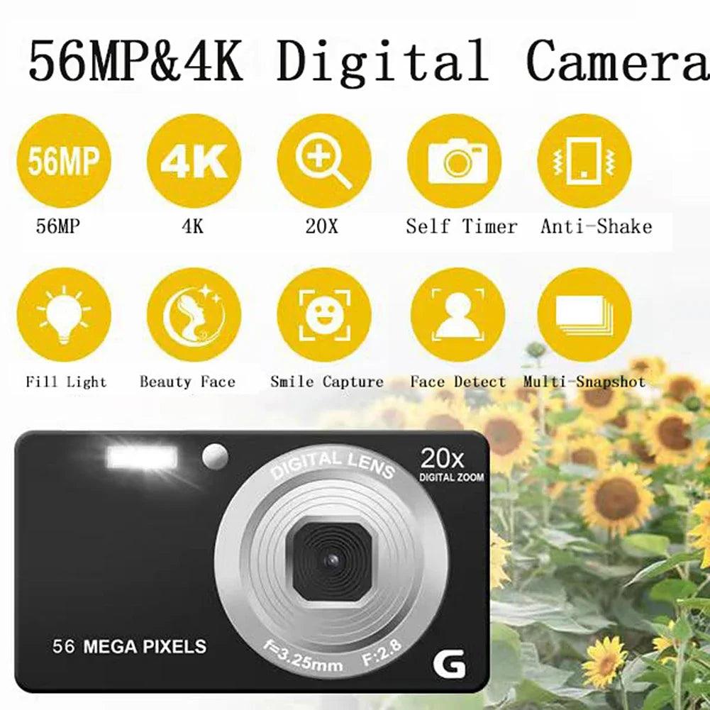 Portable Digital Camera 2.7 Inch LCD Compact Camera 4K