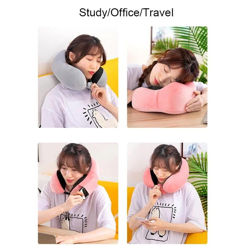 U Shaped Memory Foam Neck Pillows Soft Travel Pillow