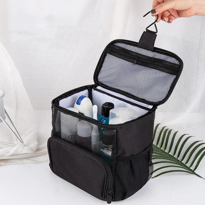 Hanging Toiletry Bag With Metal Hooks Large Capacity