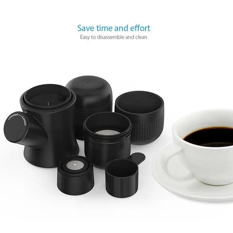 Portable mini hand pressure coffee machine