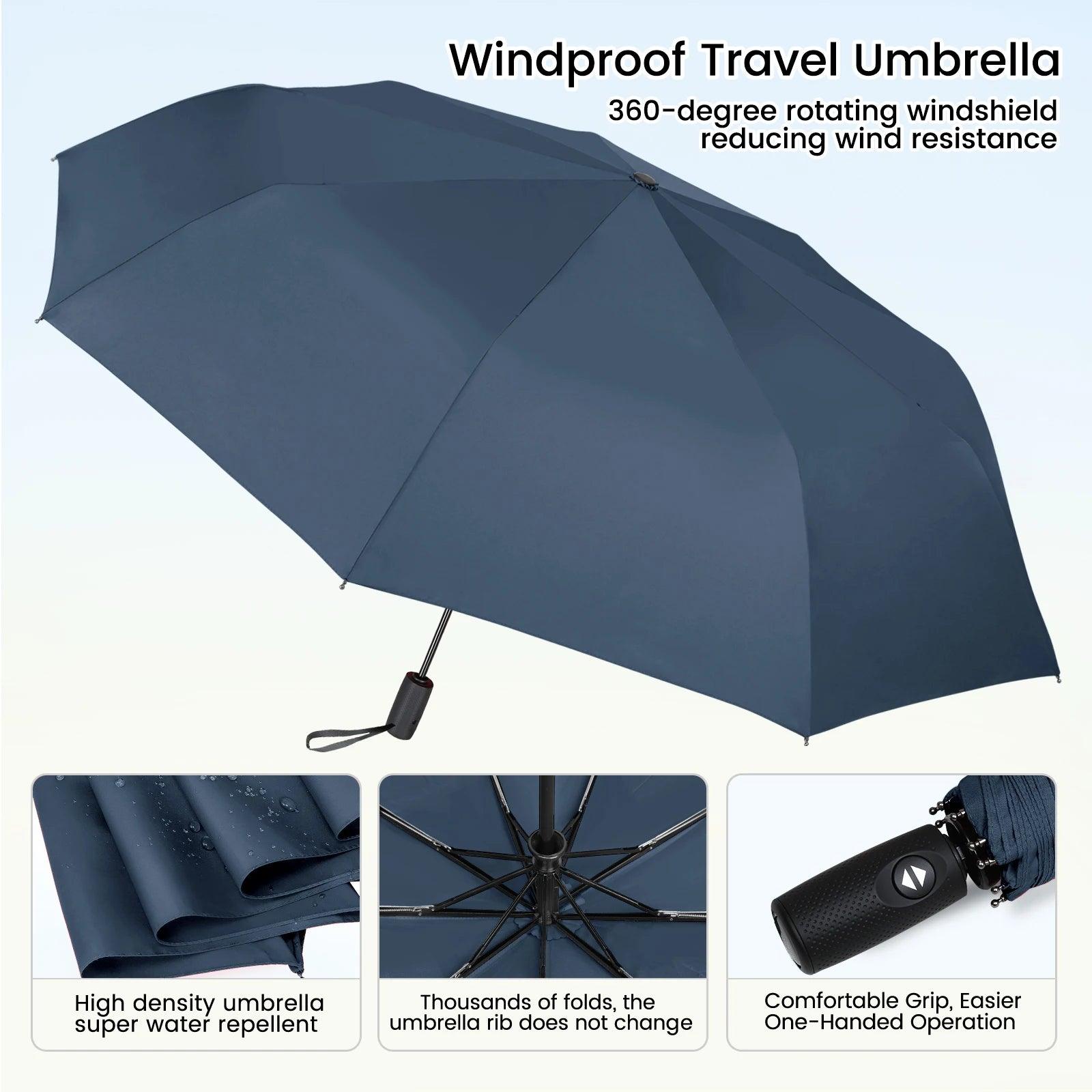 Compact Travel Umbrella Windproof Strong