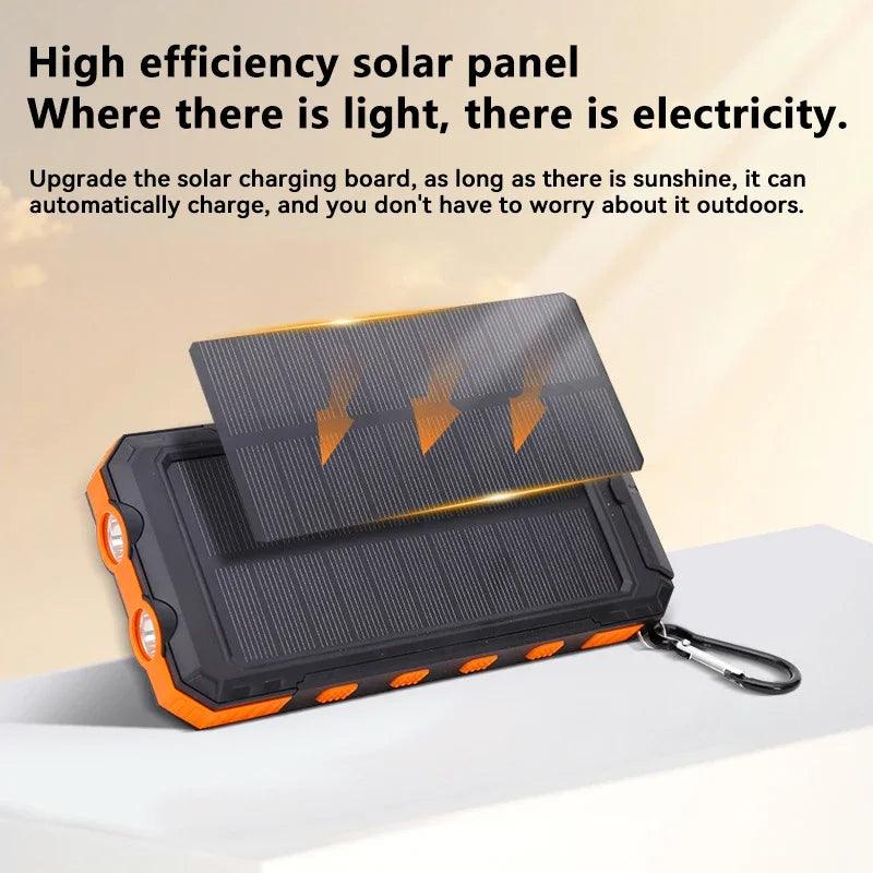 200000mAh Solar Power Bank Portable Large Capacity Charger