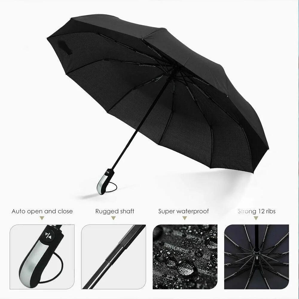 Windproof Wind Resistant 10 Ribs Strong Umbrella