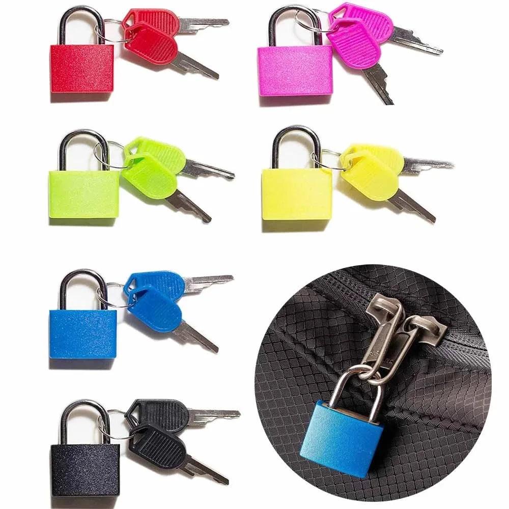 6 Colors Small Mini Strong Steel Padlock Travel Tiny Suitcase