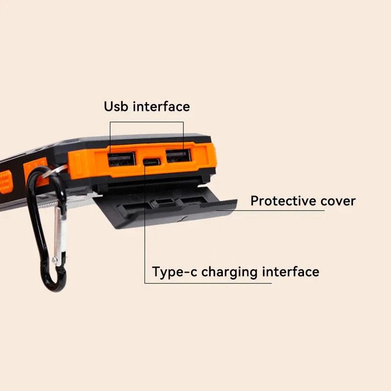 200000mAh Solar Power Bank Portable Large Capacity Charger