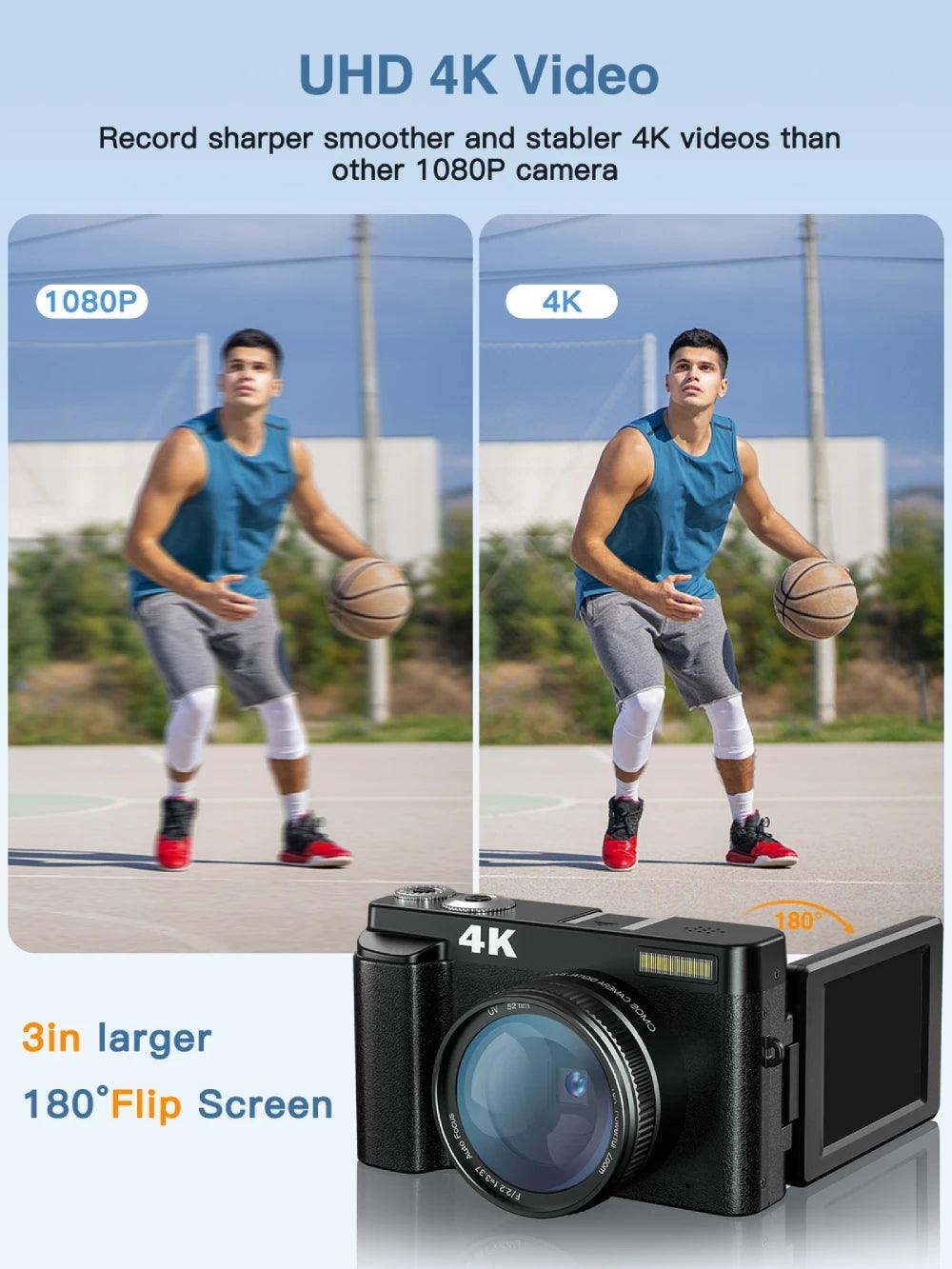 4K Digital Camera for Photography and Video Autofocus