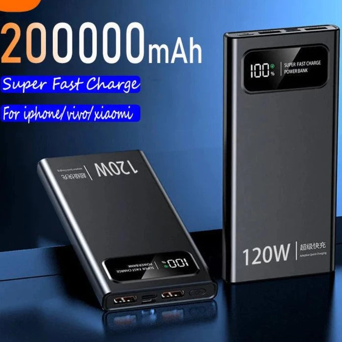 200000mAh 120W Power Bank Super Fast Charging