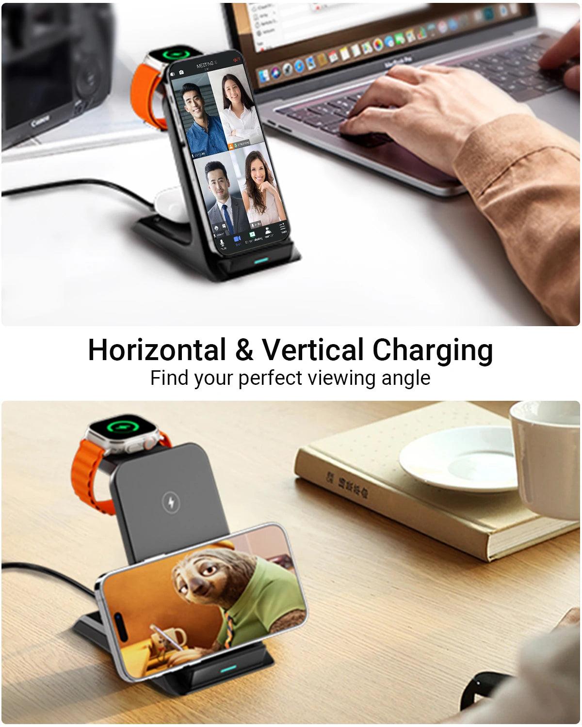 3 in 1 Wireless Charger Stand For iPhone