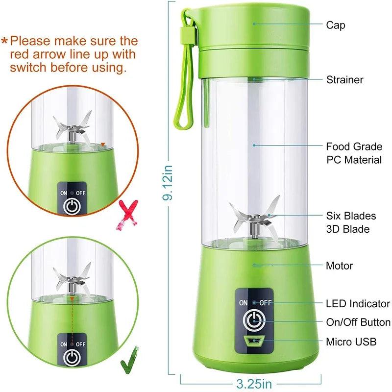 Portable Blender USB Mixer Electric Juicer Machine