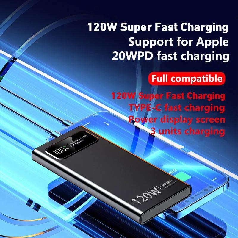 200000mAh Power Bank 120W Super Fast Charger