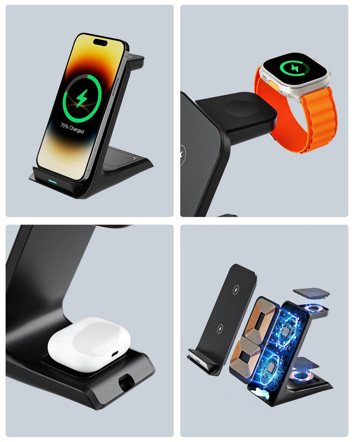 3 in 1 Wireless Charger Stand For iPhone