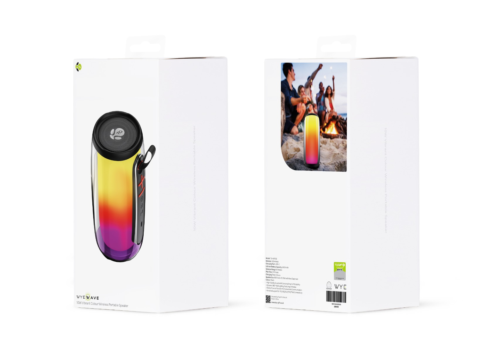 WYEWAVE 10W Vibrant Colour Wireless Portabl Speaker