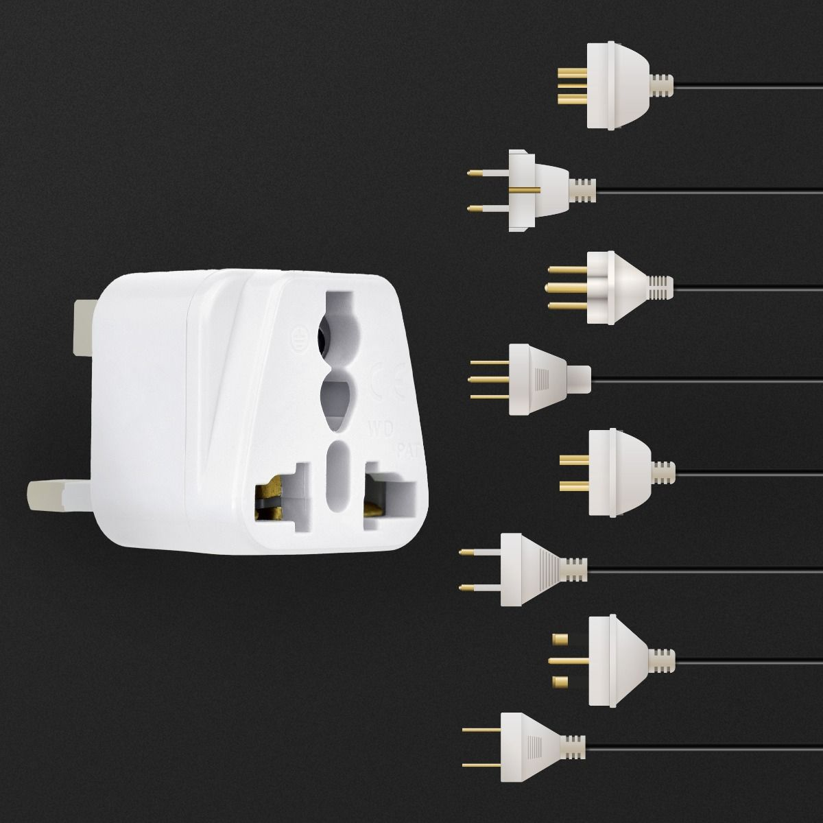 WYEFLUX Multiple Sockets to UK Plug Travel Adapter